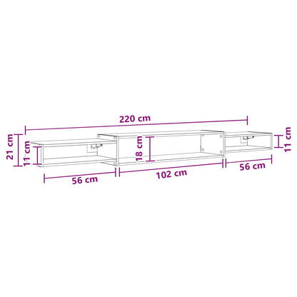 Mobile TV da Parete A parete Sonoma grigio 220 x 28 x 21 cm | homemem39