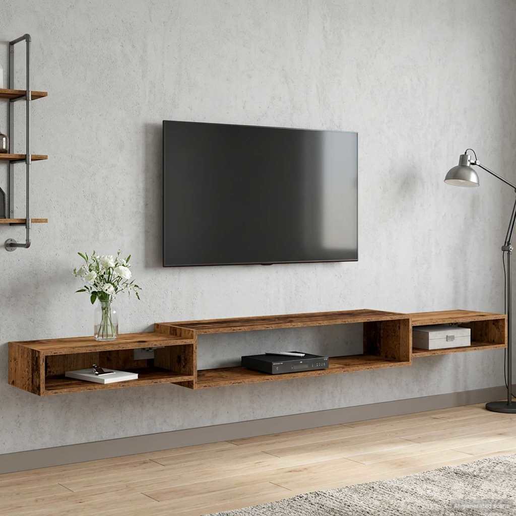 Mobile TV da Parete A parete Legno antico 220 x 28 x 21 cm | homemem39