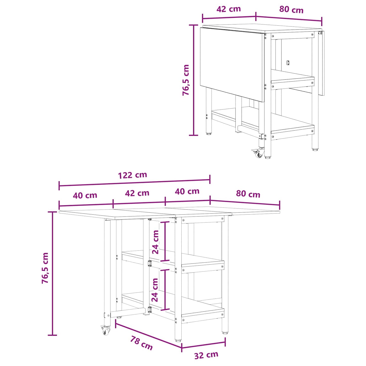 Tavolo da Pranzo 122 x 80 x 76,5 cm Legno ingegnerizzato
