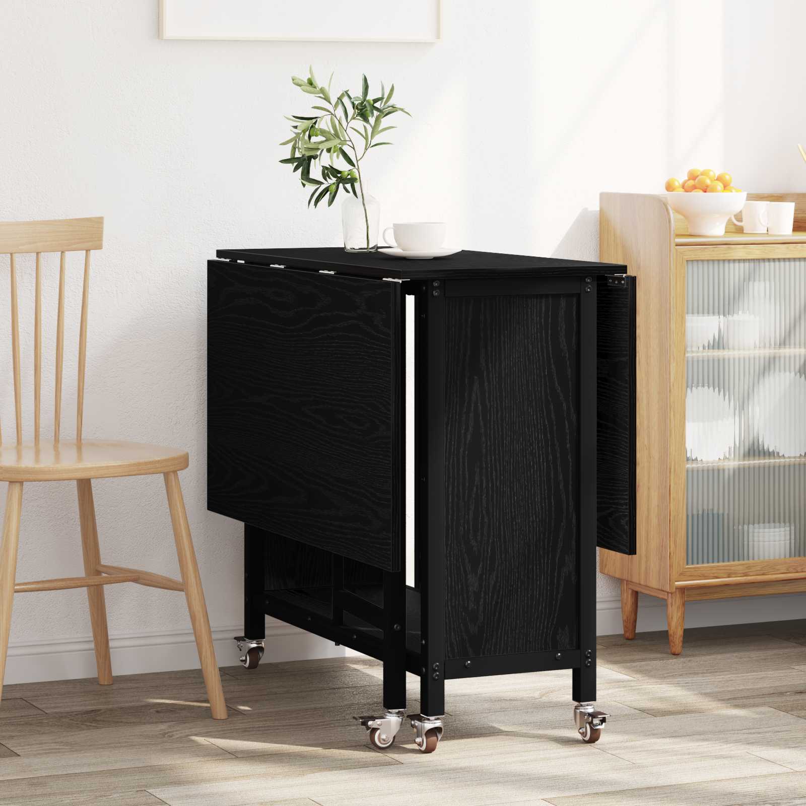 Tavolo da pranzo pieghevole con ruote 130 x 80 x 76,5 cm | homemem39