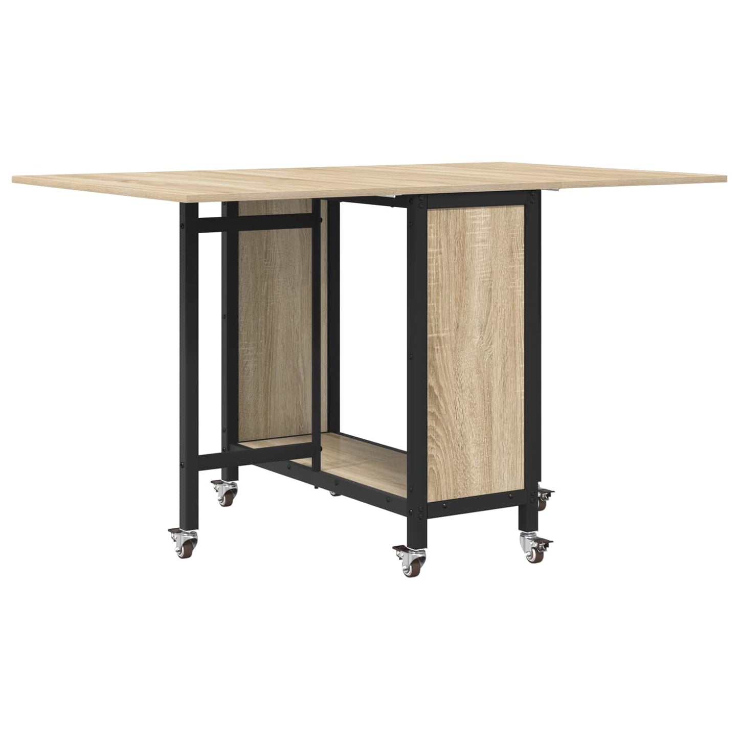 Tavolo da pranzo pieghevole con ruote 130 x 80 x 76,5 cm