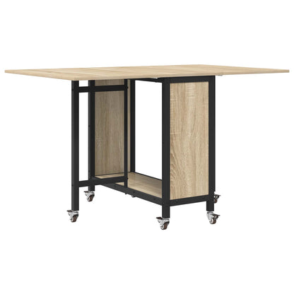 Tavolo da pranzo pieghevole con ruote 130 x 80 x 76,5 cm