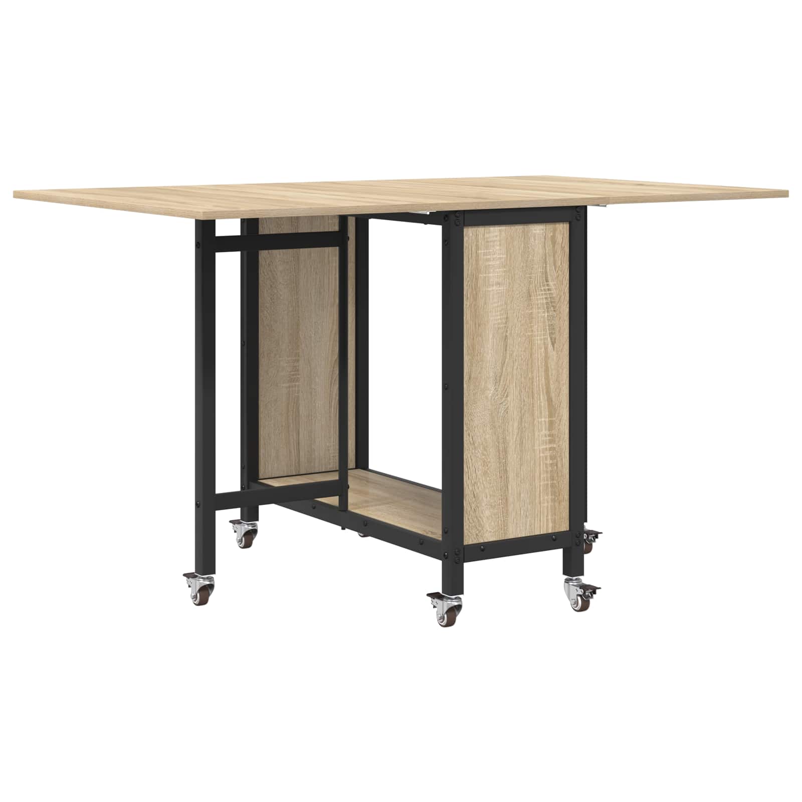Tavolo da pranzo pieghevole con ruote 130 x 80 x 76,5 cm | homemem39