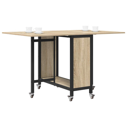 Tavolo da pranzo pieghevole con ruote 130 x 80 x 76,5 cm | homemem39