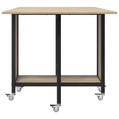 Tavolo da pranzo pieghevole con ruote 130 x 80 x 76,5 cm | homemem39