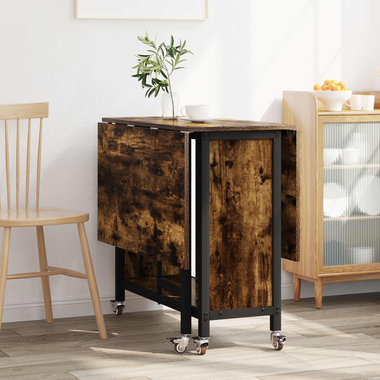 Tavolo da pranzo pieghevole con ruote 130 x 80 x 76,5 cm | homemem39