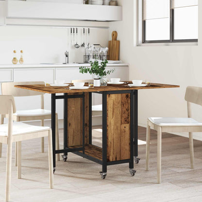 Tavolo da pranzo pieghevole con ruote 130 x 80 x 76,5 cm