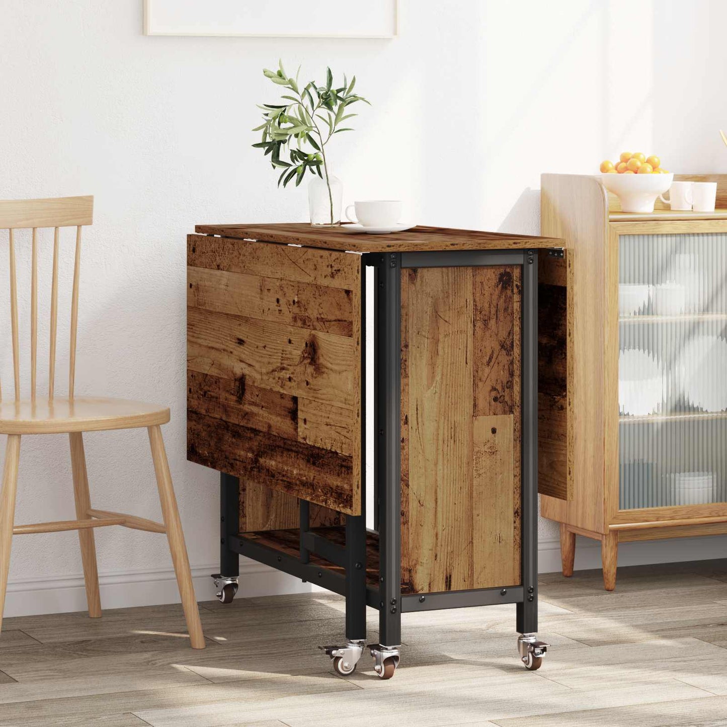 Tavolo da pranzo pieghevole con ruote 130 x 80 x 76,5 cm | homemem39