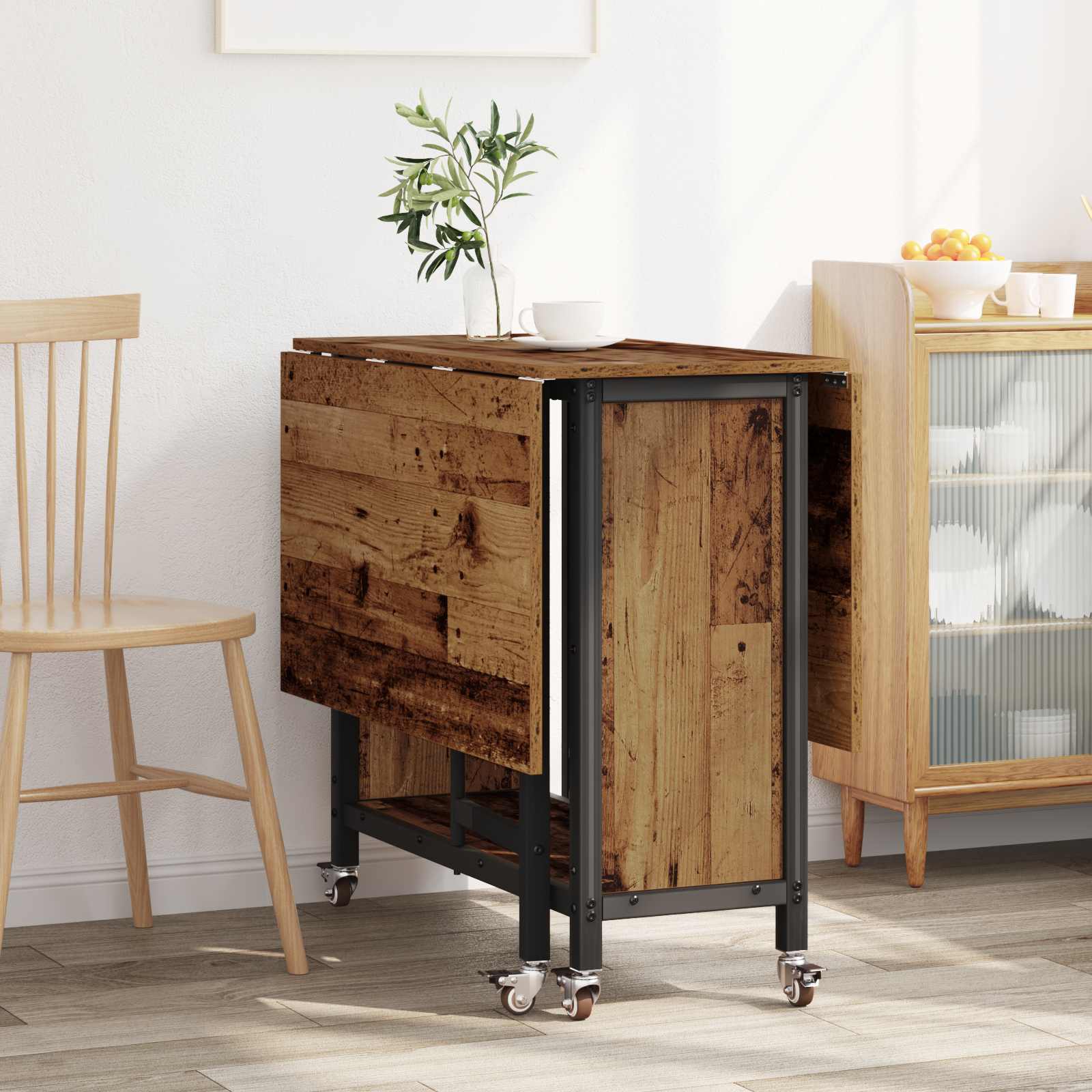 Tavolo da pranzo pieghevole con ruote 130 x 80 x 76,5 cm | homemem39