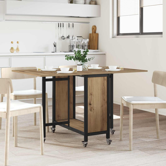 Tavolo da pranzo pieghevole con ruote 130 x 80 x 76,5 cm | homemem39