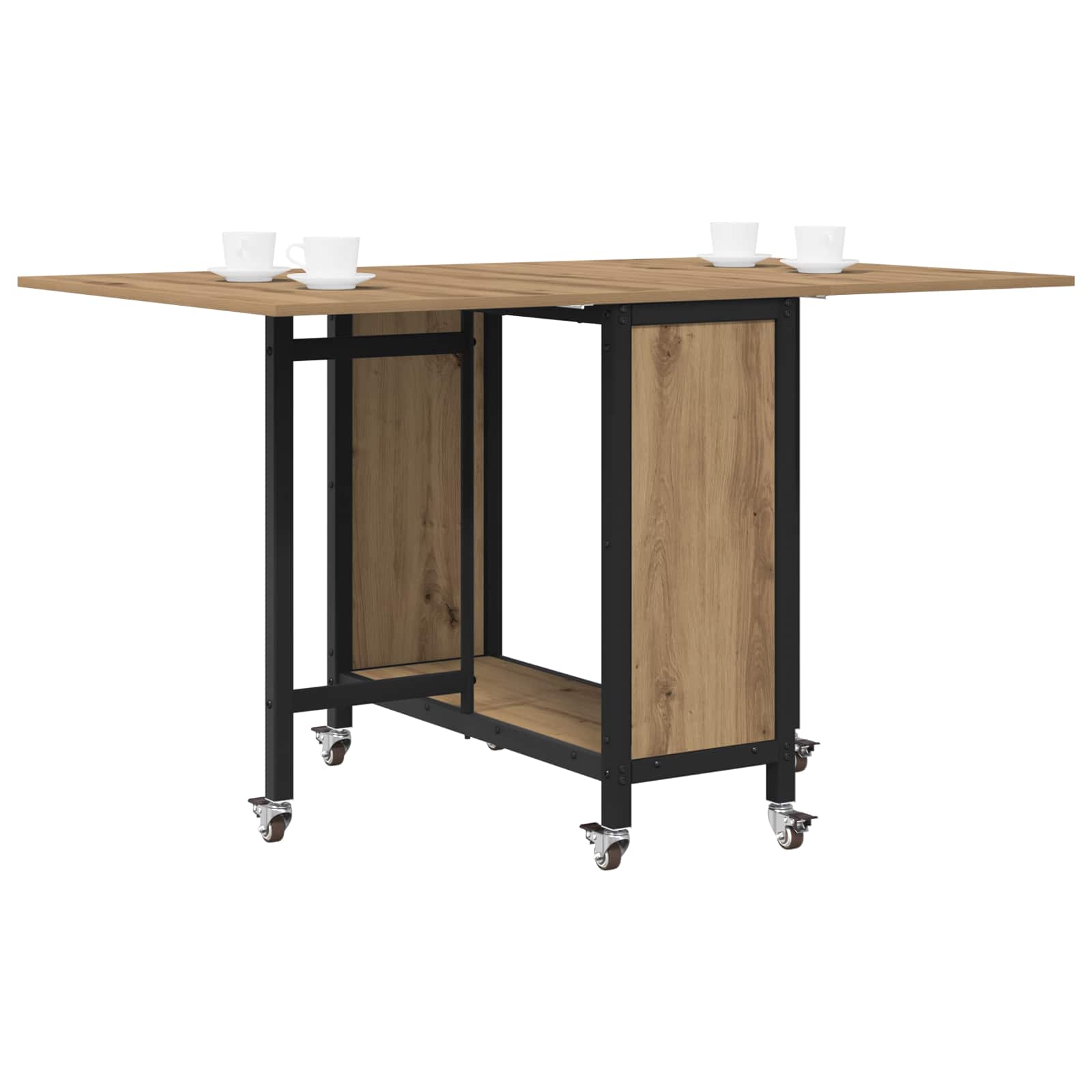 Tavolo da pranzo pieghevole con ruote 130 x 80 x 76,5 cm | homemem39