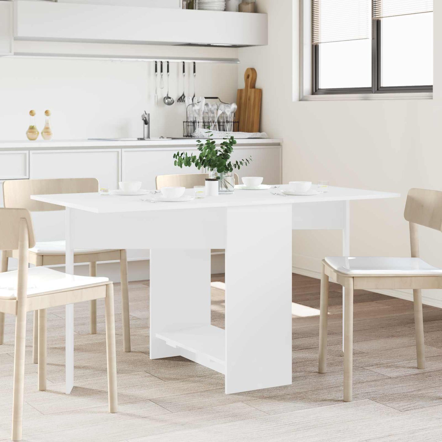 Tavolo da Pranzo 138 x 70 x 73,5 cm Legno ingegnerizzato Bianco