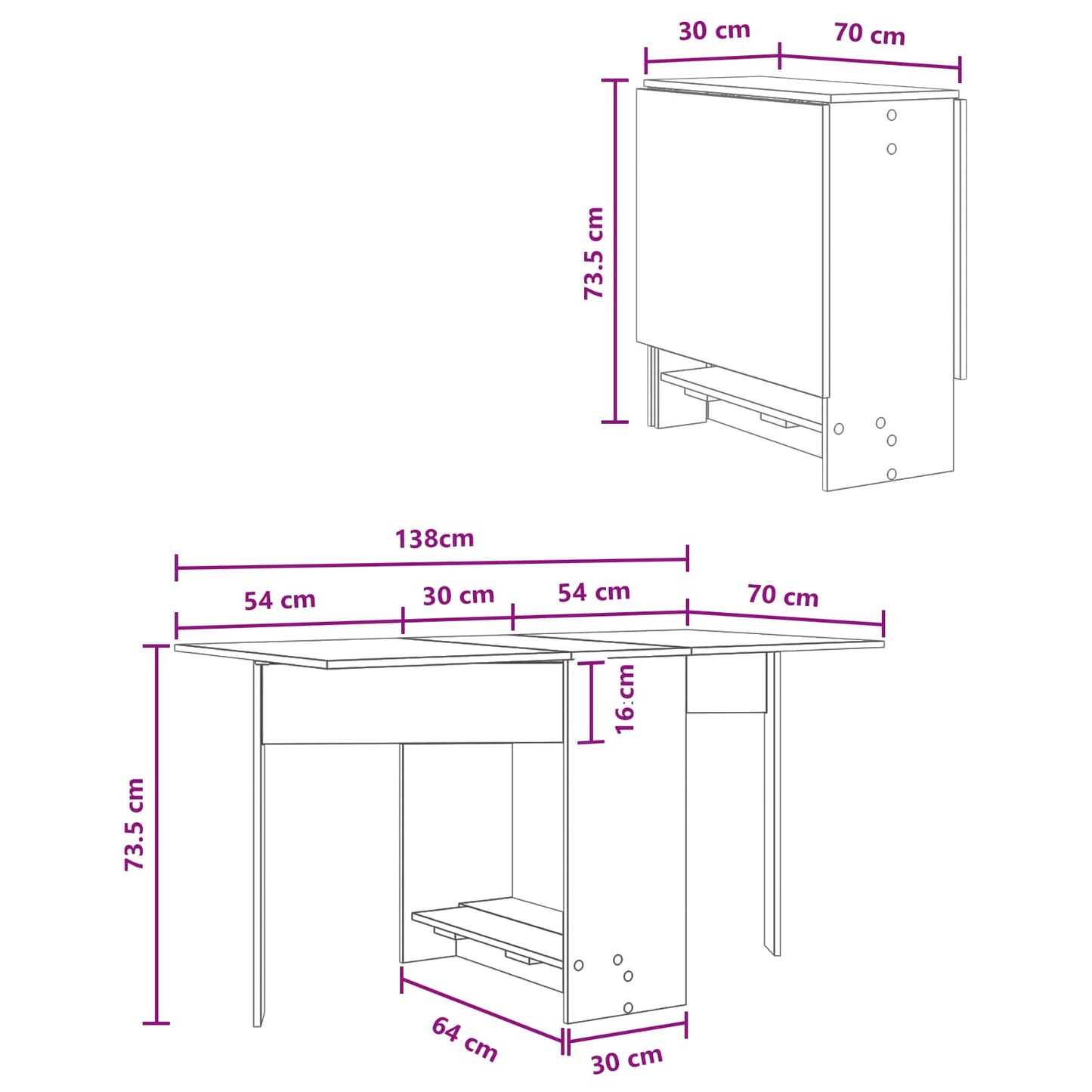 Tavolo da Pranzo 138 x 70 x 73,5 cm Legno ingegnerizzato | homemem39
