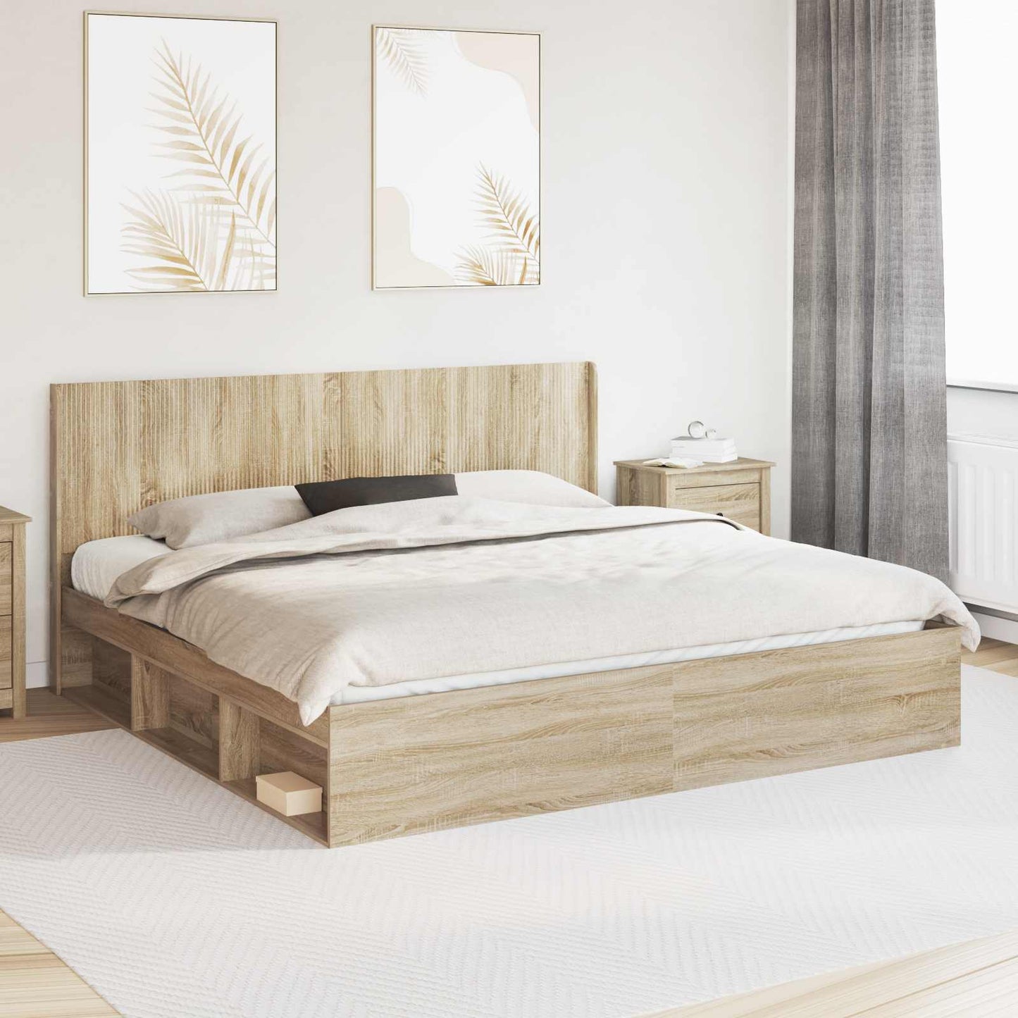 Testiera Letto Rovere Sonoma Legno ingegnerizzato