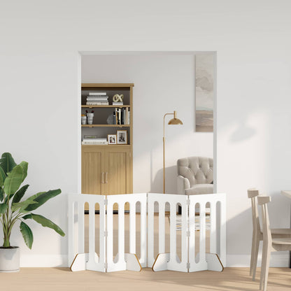 Recinto pieghevole per animali 4 pcs Bianco 201 x 38 x 70 cm