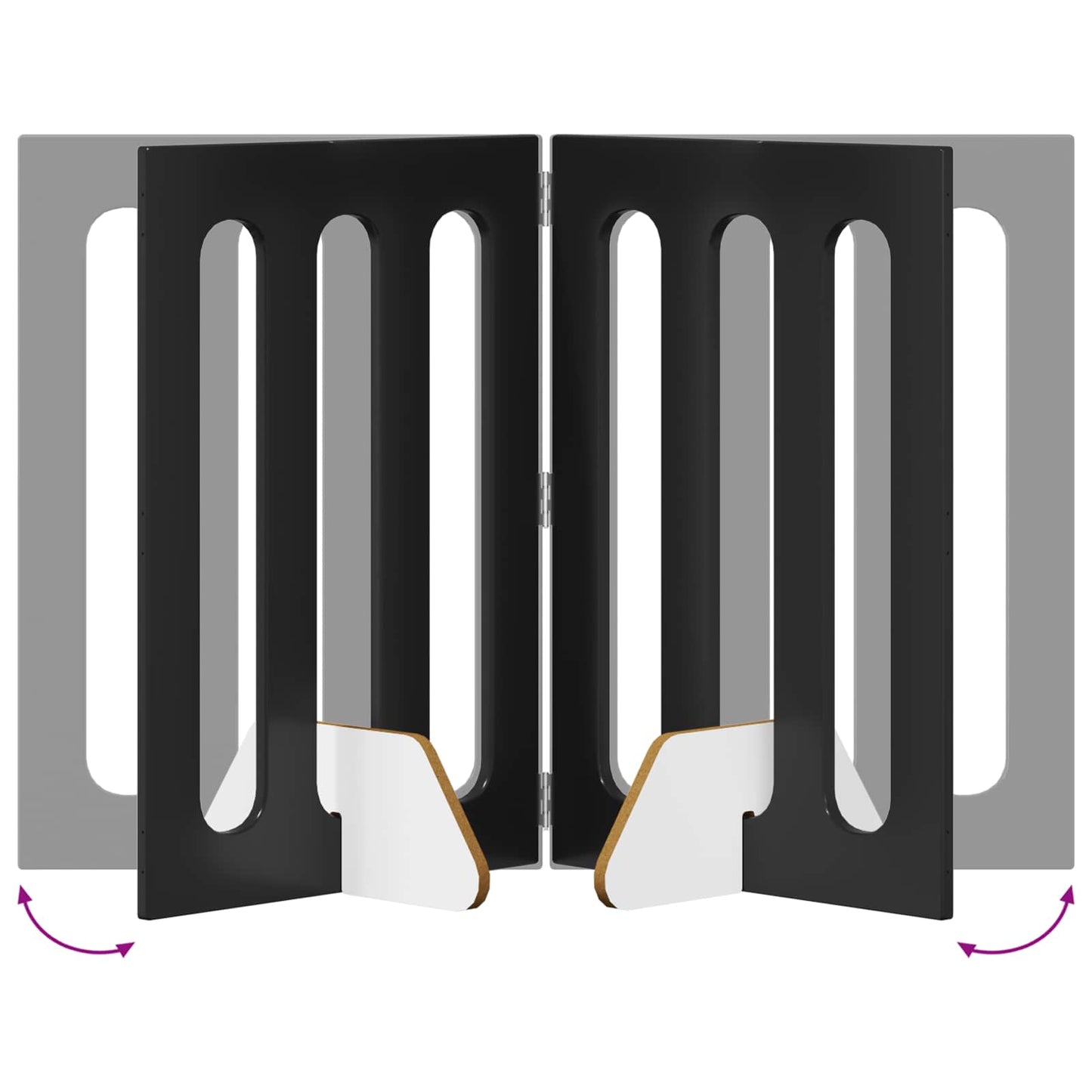 Recinto pieghevole per animali 4 pcs Rovere Nero | homemem39