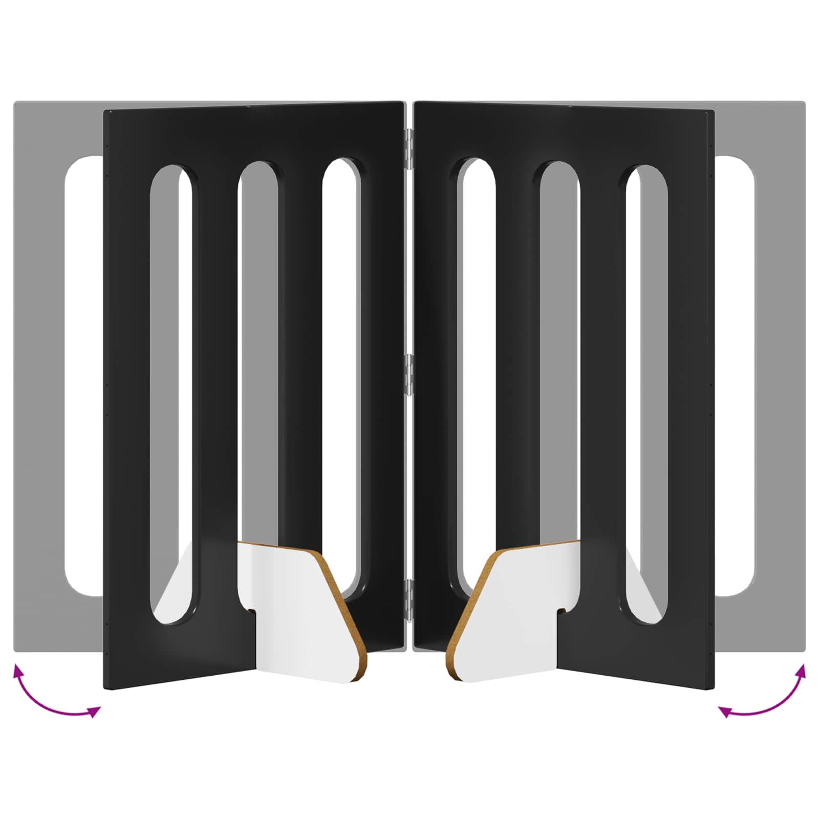 Recinto pieghevole per animali 4 pcs Rovere Nero | homemem39