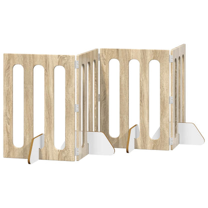 Recinto pieghevole per animali 4 pcs Rovere Sonoma