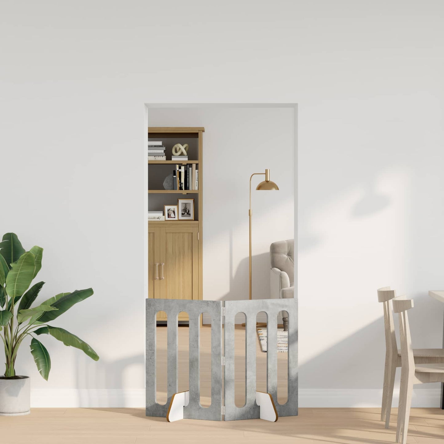 Recinto pieghevole per animali 2 pcs Grigio Cemento