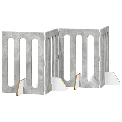 Recinto pieghevole per animali 4 pcs Grigio Cemento | homemem39