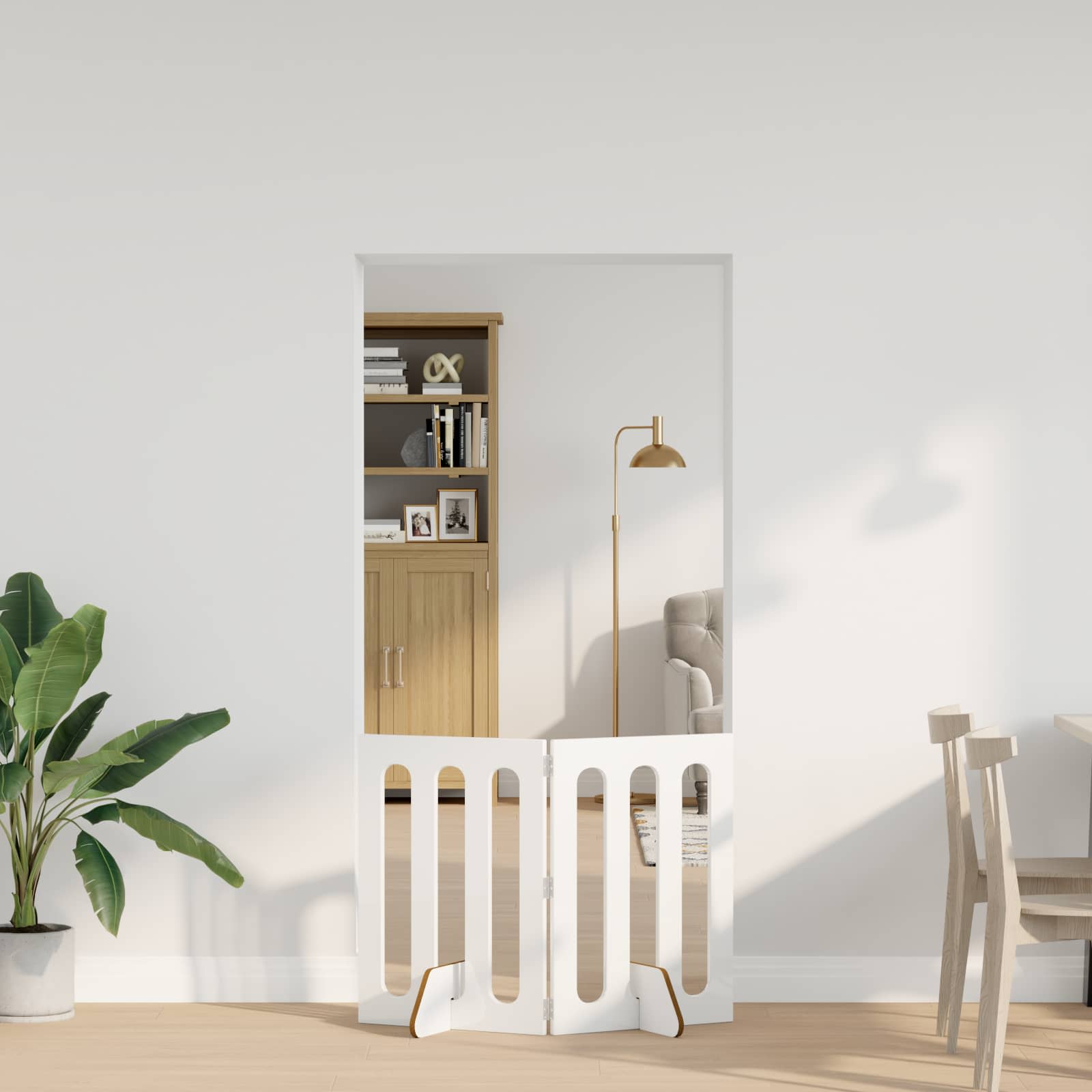 Recinto pieghevole per animali 2 pcs Bianco Lucido | homemem39