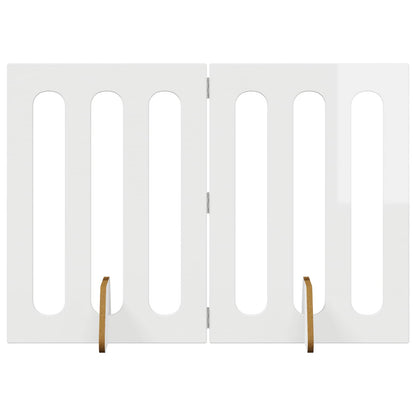 Recinto pieghevole per animali 2 pcs Bianco Lucido | homemem39