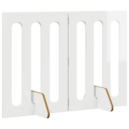 Recinto pieghevole per animali 2 pcs Bianco Lucido | homemem39