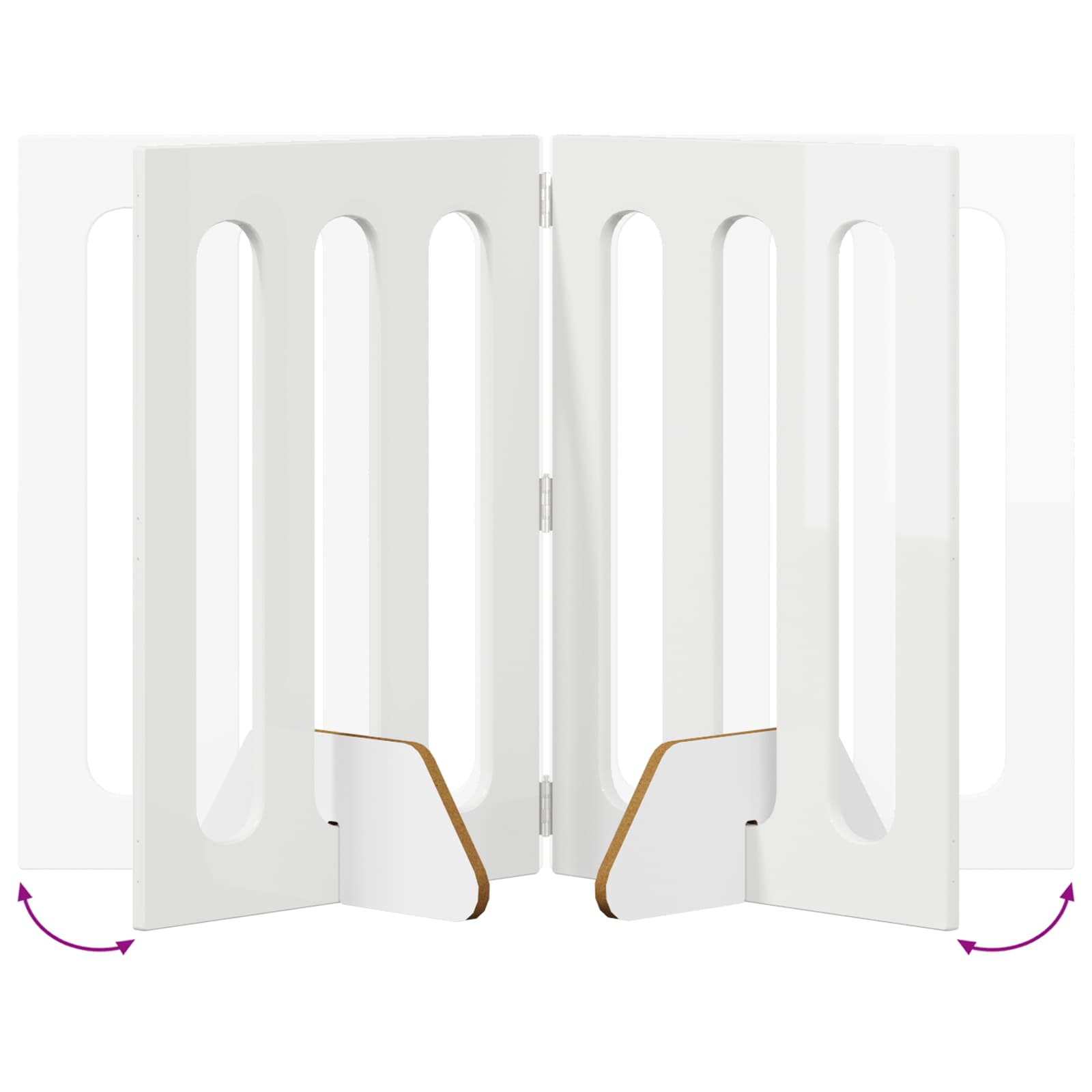Recinto pieghevole per animali 2 pcs Bianco Lucido | homemem39