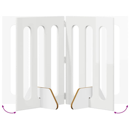 Recinto pieghevole per animali 2 pcs Bianco Lucido | homemem39