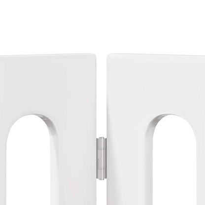 Recinto pieghevole per animali 4 pcs Bianco Lucido | homemem39
