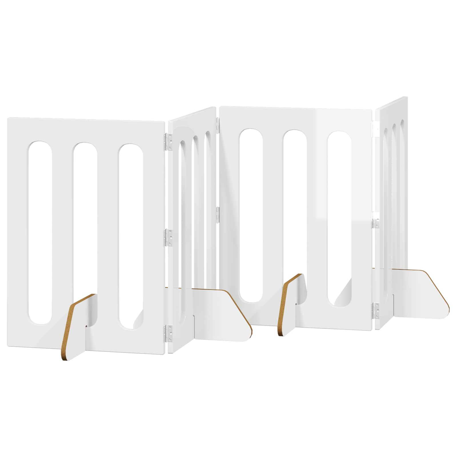 Recinto pieghevole per animali 4 pcs Bianco Lucido | homemem39