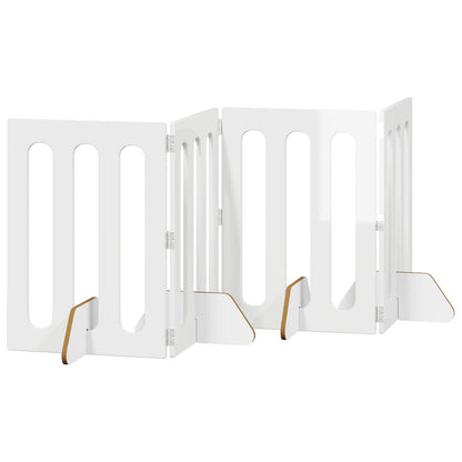 Recinto pieghevole per animali 4 pcs Bianco Lucido