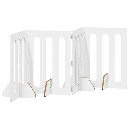 Recinto pieghevole per animali 4 pcs Bianco Lucido