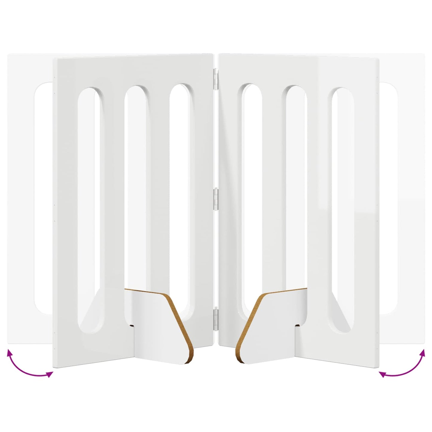 Recinto pieghevole per animali 4 pcs Bianco Lucido | homemem39