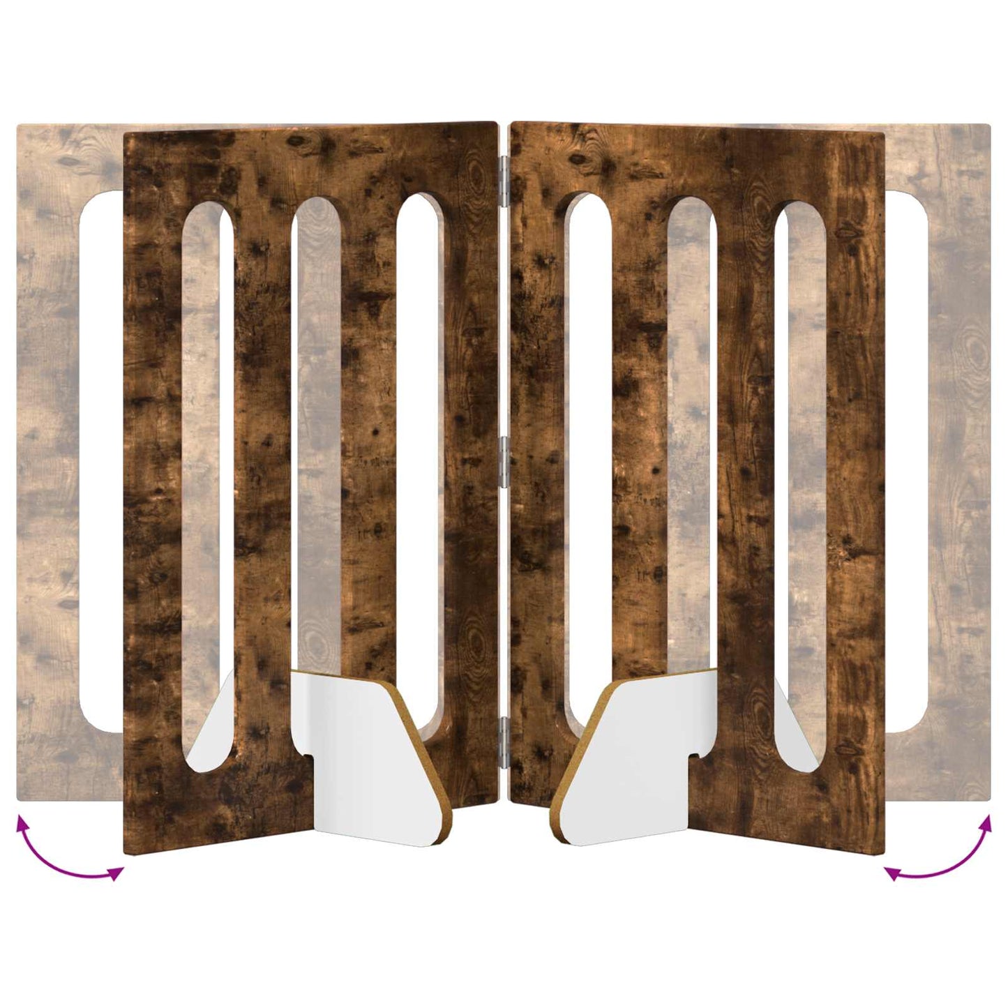 Recinto pieghevole per animali 4 pcs Quercia Affumicata | homemem39