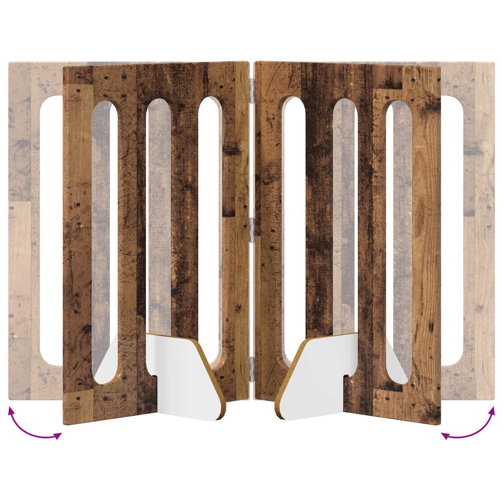 Recinto pieghevole per animali 2 pcs Legno di quercia | homemem39