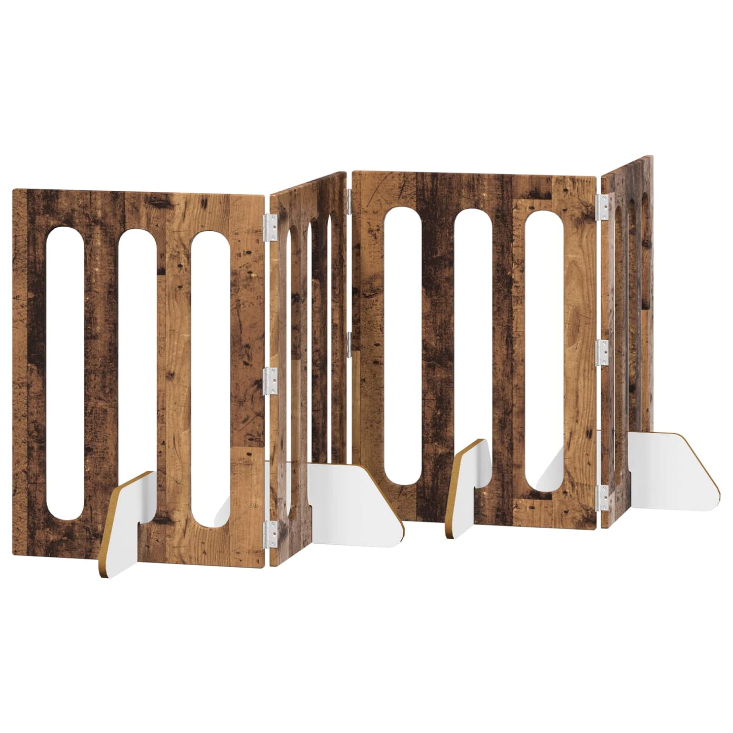 Recinto pieghevole per animali 4 pcs Legno di quercia | homemem39
