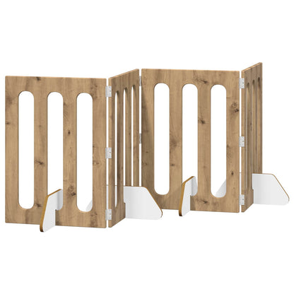 Recinto pieghevole per animali 4 pcs Rovere Artigianale