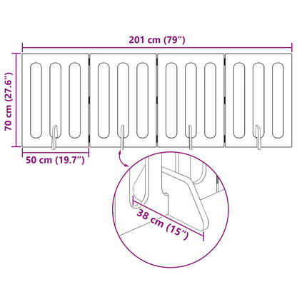 Recinto pieghevole per animali 4 pcs Rovere Artigianale | homemem39