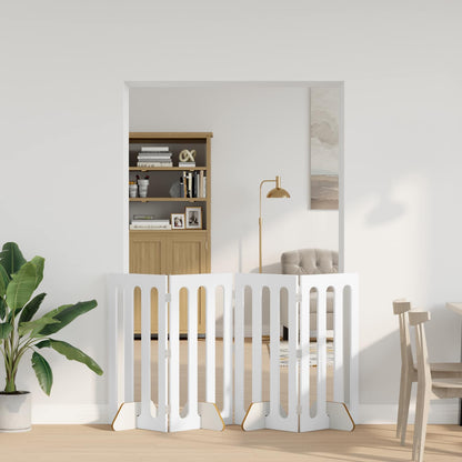 Recinto pieghevole per animali 4 pcs Bianco 201 x 38 x 90 cm