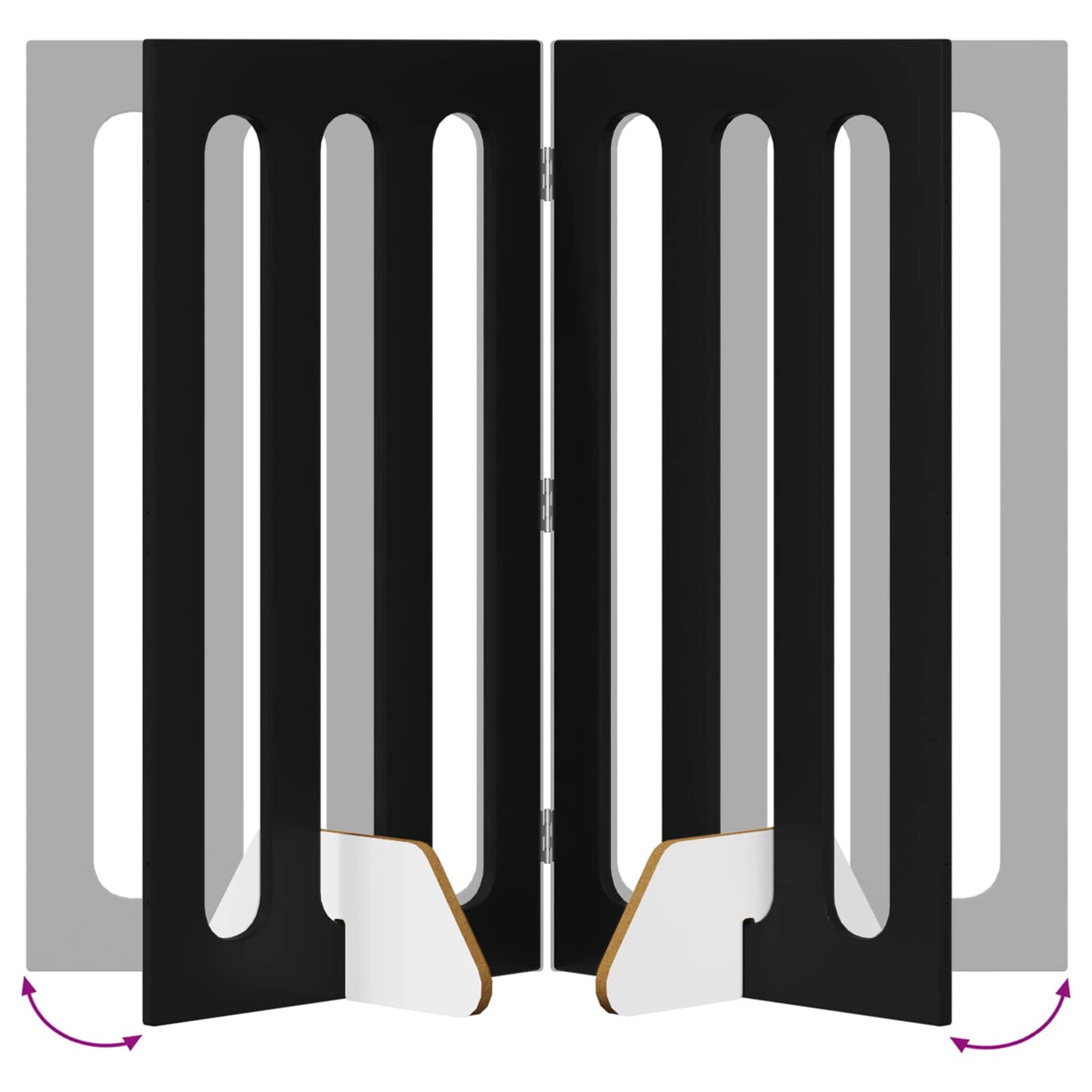 Recinto pieghevole per animali 2 pcs Rovere Nero | homemem39