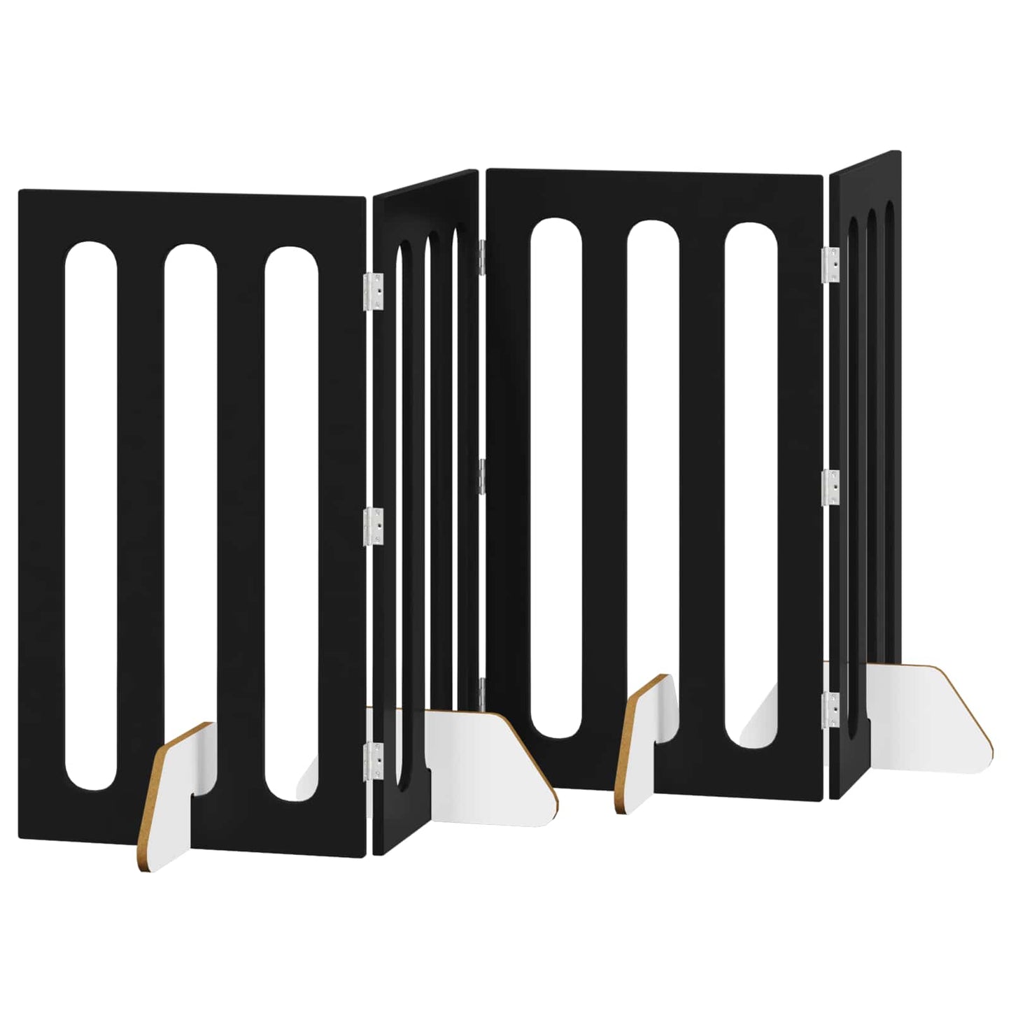 Recinto pieghevole per animali 4 pcs Rovere Nero