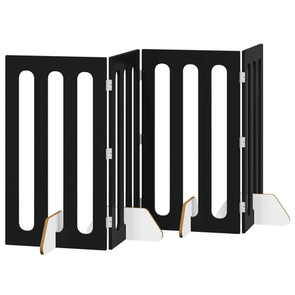 Recinto pieghevole per animali 4 pcs Rovere Nero