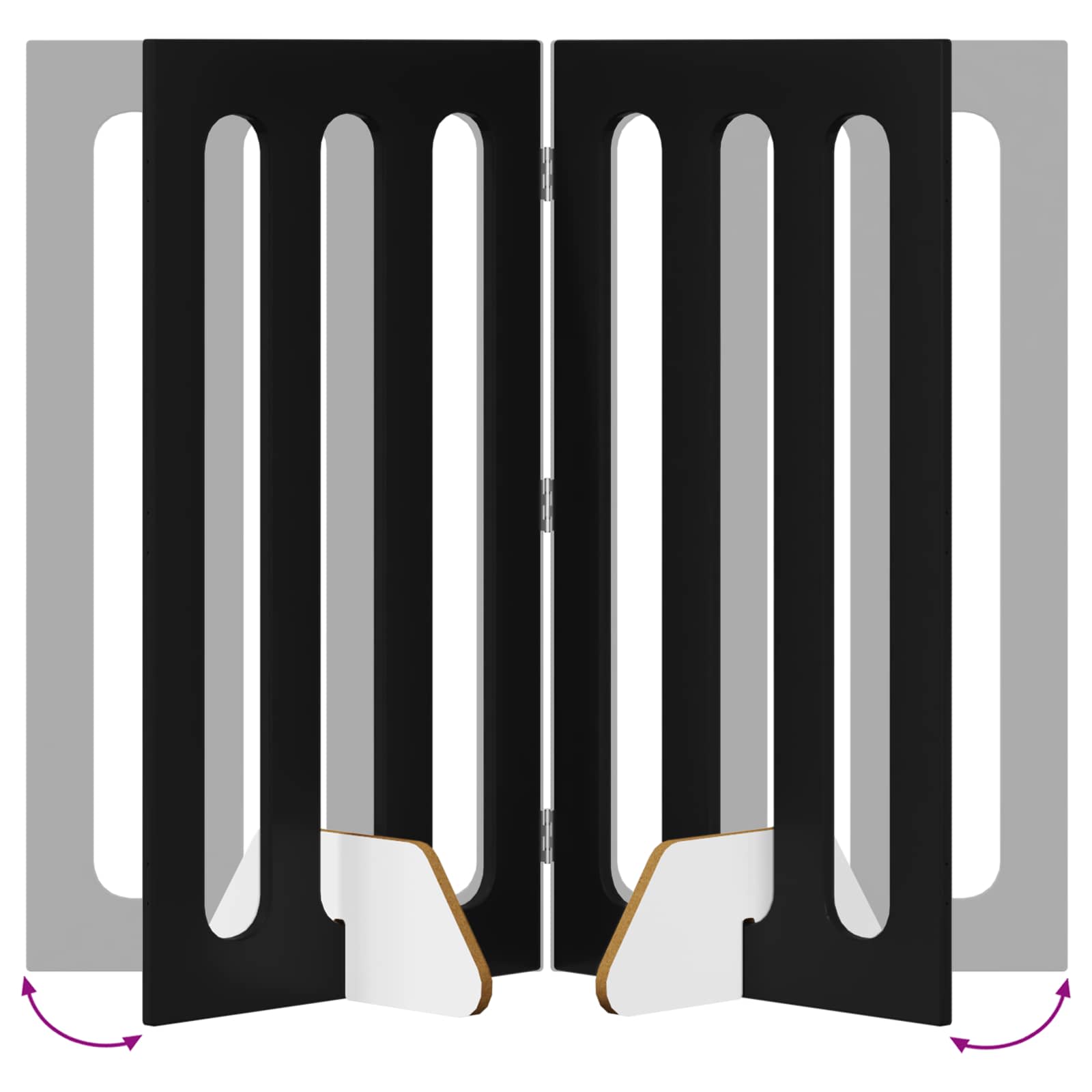 Recinto pieghevole per animali 4 pcs Rovere Nero | homemem39