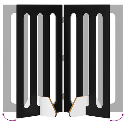 Recinto pieghevole per animali 4 pcs Rovere Nero | homemem39