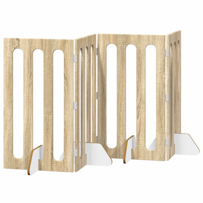 Recinto pieghevole per animali 4 pcs Rovere Sonoma | homemem39