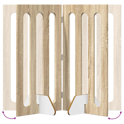 Recinto pieghevole per animali 4 pcs Rovere Sonoma