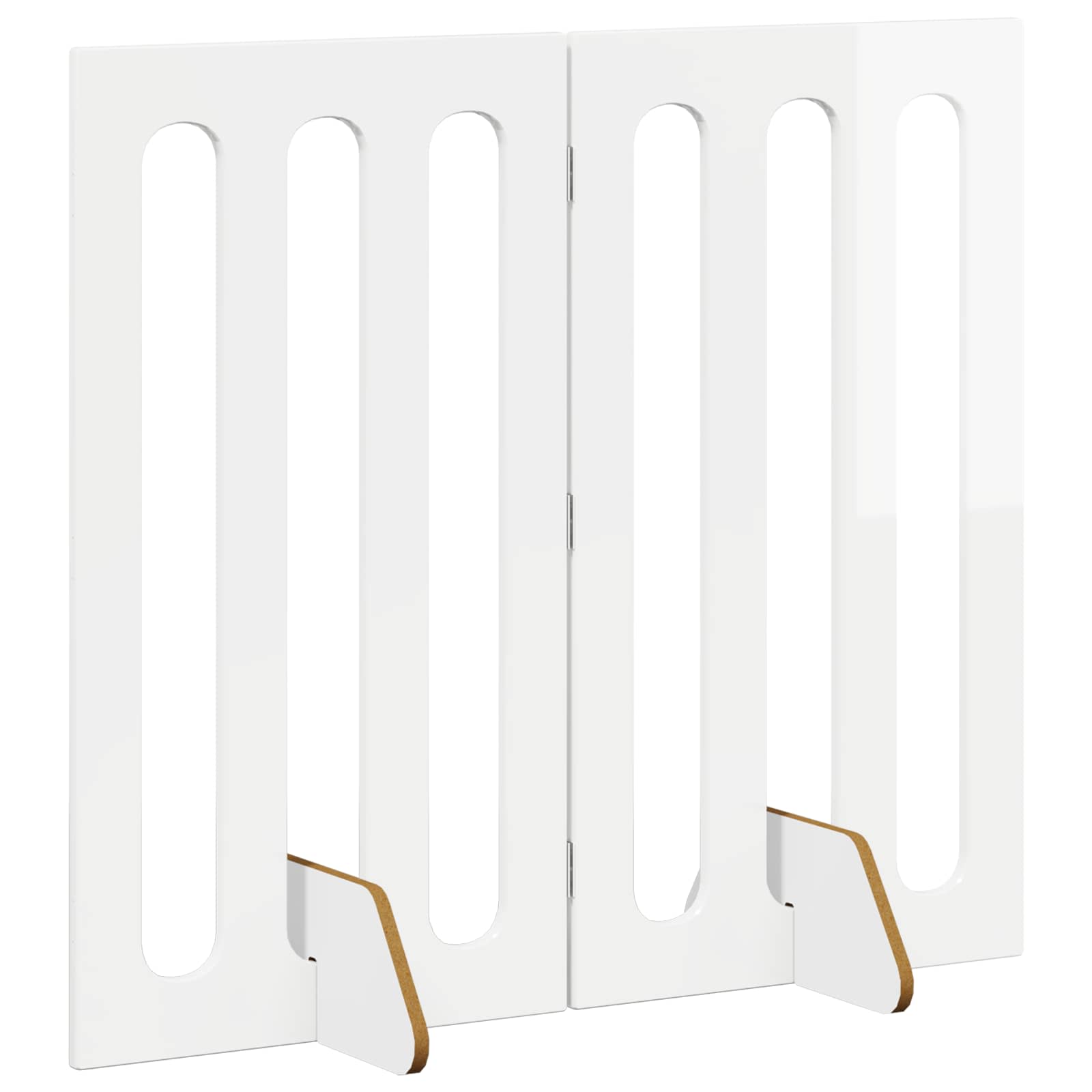 Recinto pieghevole per animali 2 pcs Bianco Lucido | homemem39
