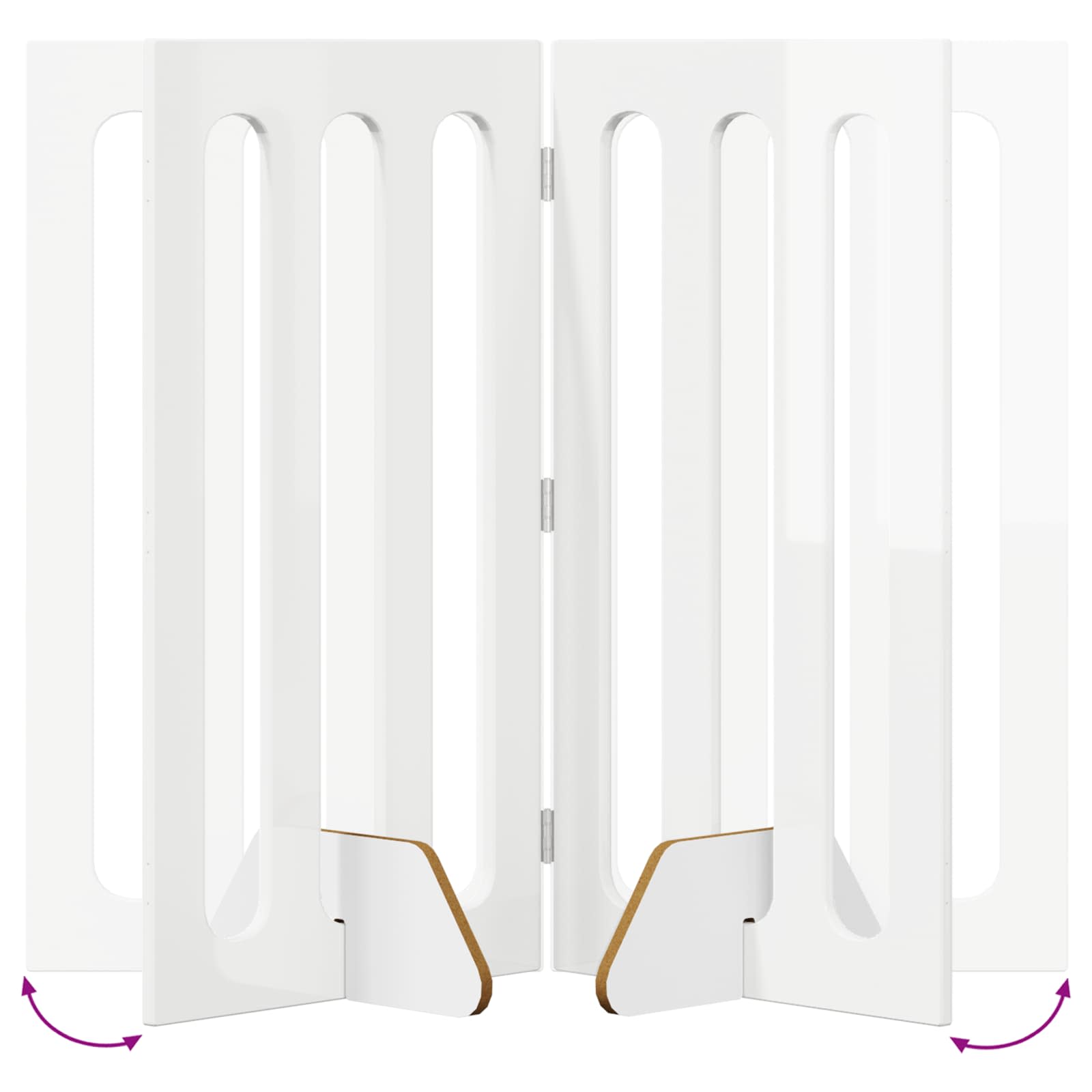 Recinto pieghevole per animali 2 pcs Bianco Lucido | homemem39
