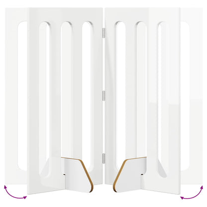 Recinto pieghevole per animali 2 pcs Bianco Lucido | homemem39